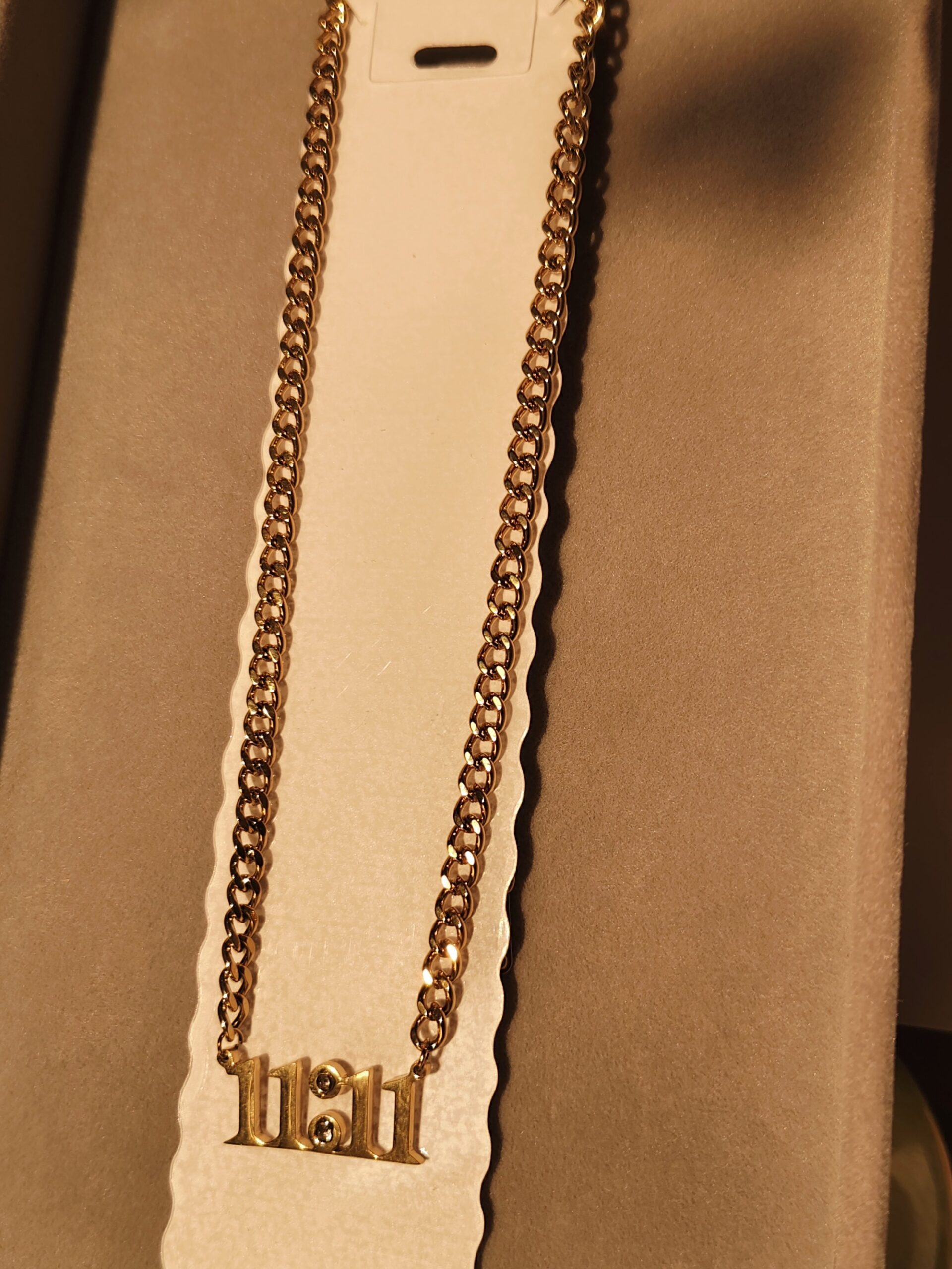 11:11 Manifestation 18K Gold-Plated Pendant With Heavy Chain