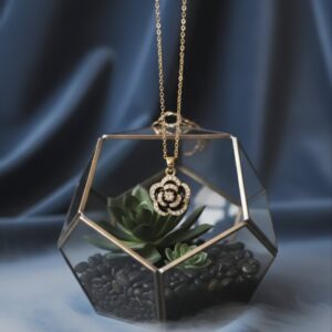 Floral Pentagon 18K Gold-Plated Pendant
