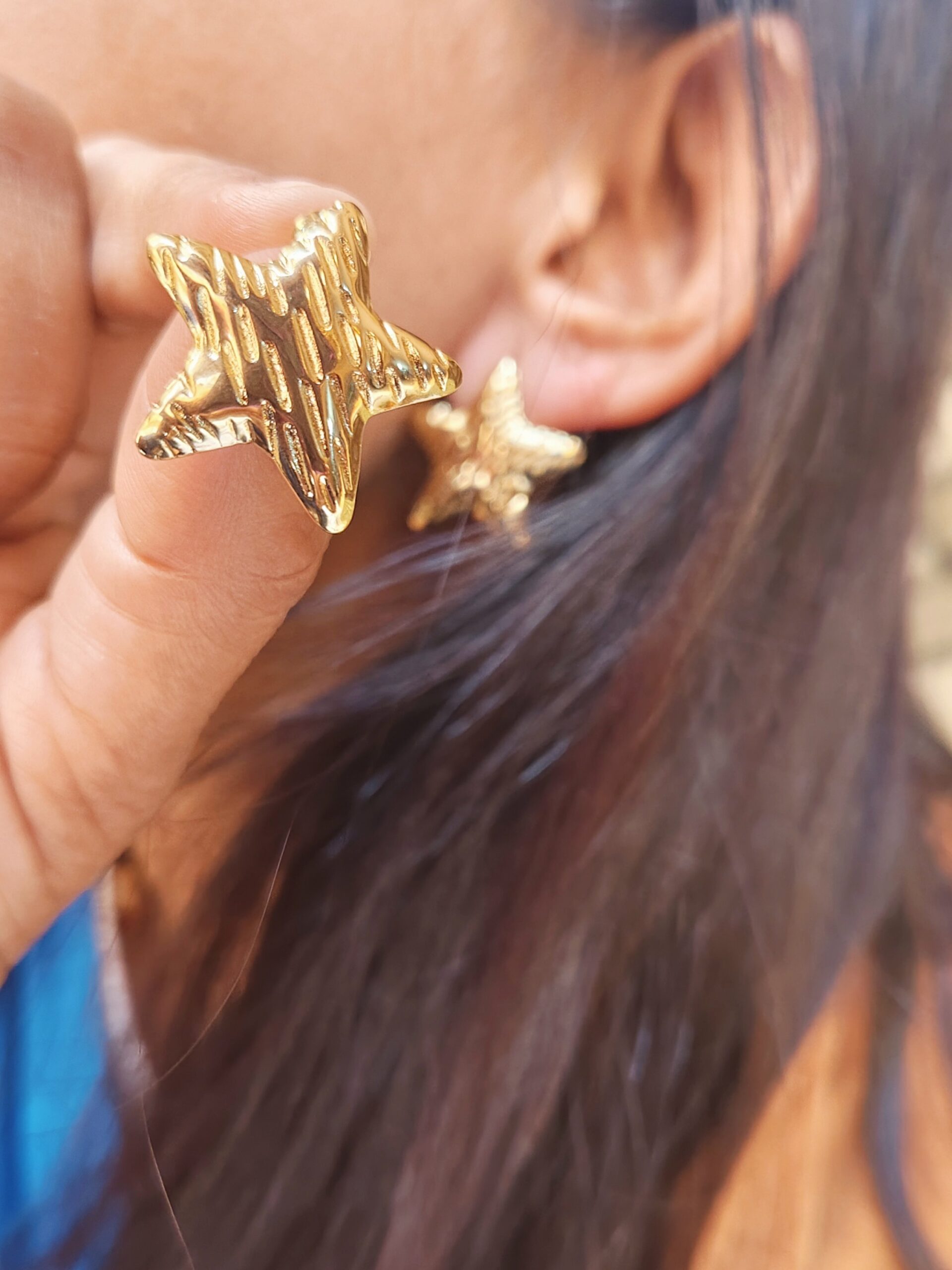Stellar Shine 18K Gold-Plated Star Earrings - Image 2