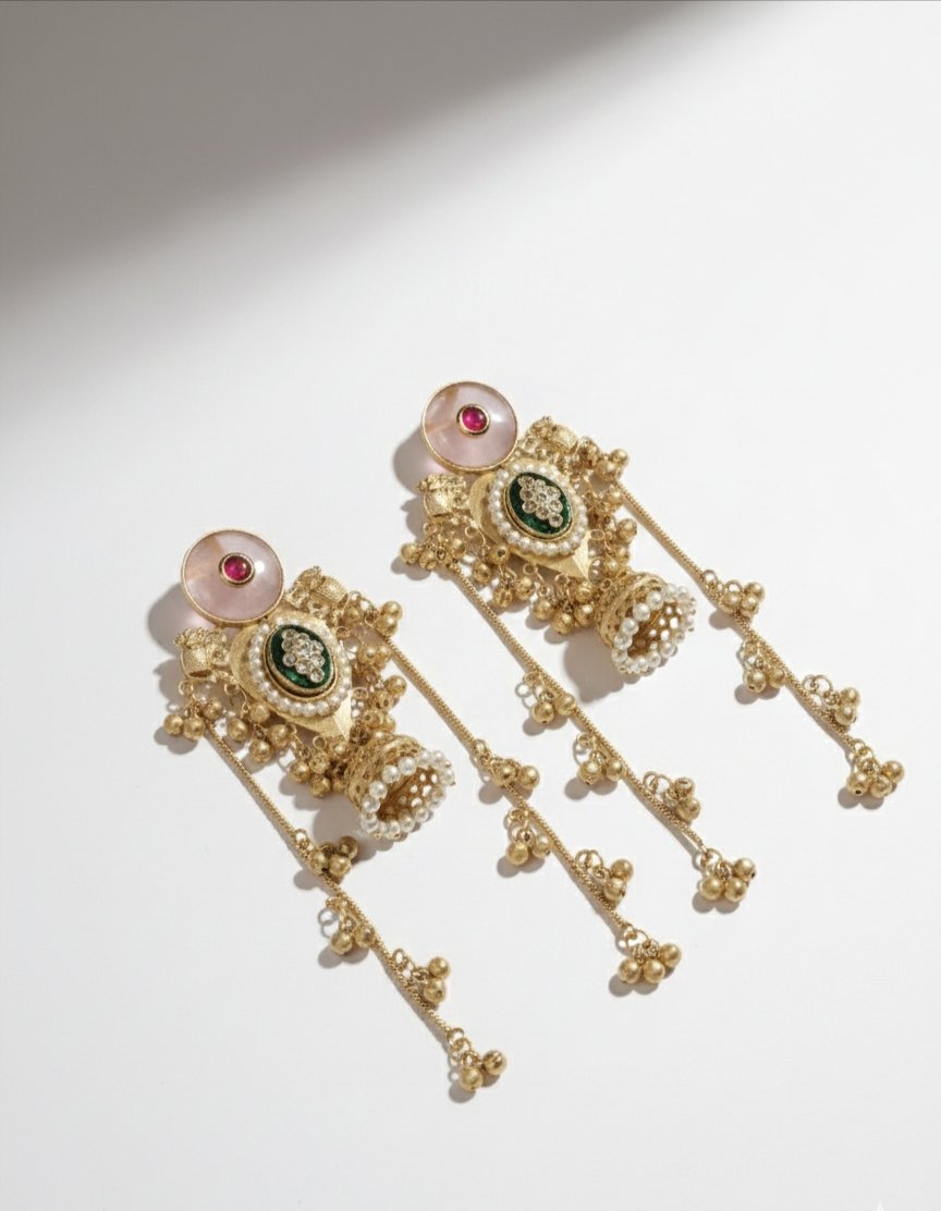 Royal Kashmiri Zari Jhumka Earrings